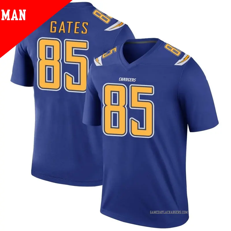 Men s 85 Antonio Gates Los Angeles Chargers Legend Royal Color Rush Jersey