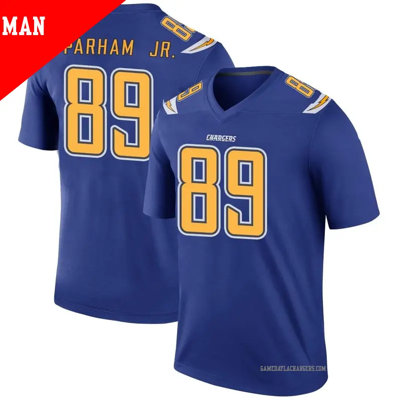 Men s 89 Donald Parham Jr. Los Angeles Chargers Legend Royal Color Rush Jersey