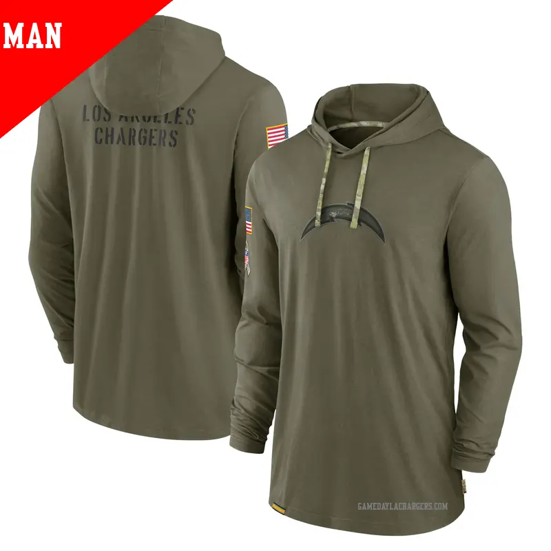 Los angeles chargers salute to service hoodie store